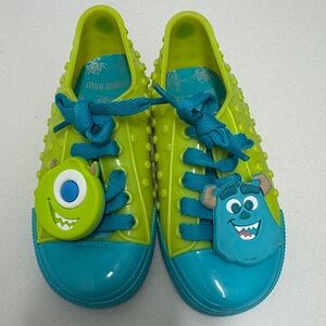 Mini Melissa Kids Sneakers - Lime Green and Teal Monsters Inc